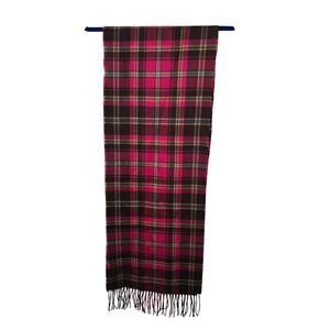 100% Cashmere Scotland Multicolor Plaid Fringe Scarf